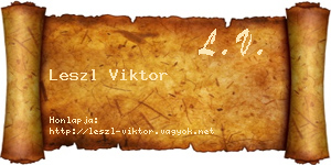 Leszl Viktor névjegykártya